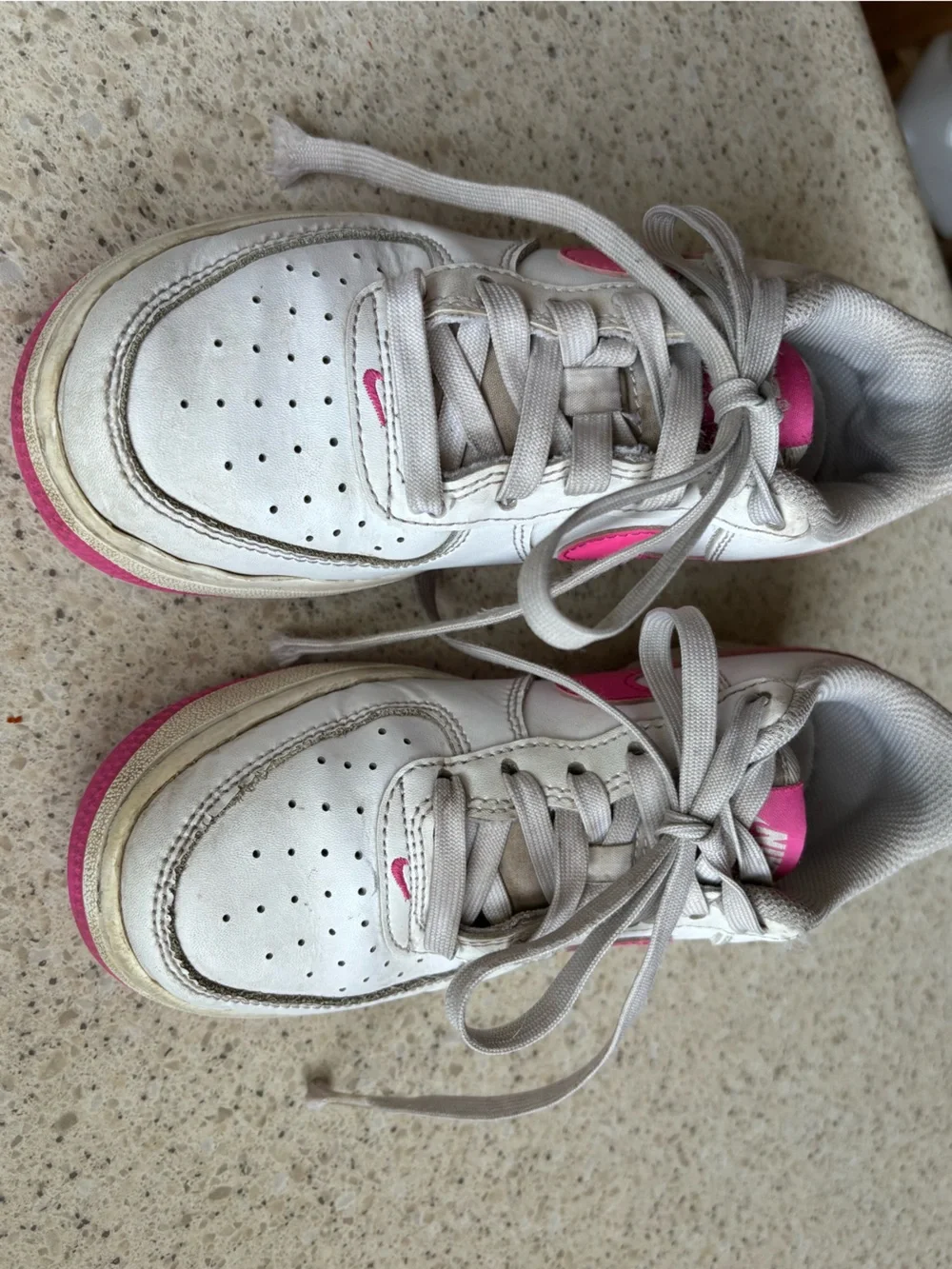 Nike Kids Shoes Air Force 1 Pink and White Kids Sneakers - Girls Size 2